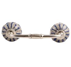 Blue Wheel Crackle Ceramic Bridge Handle