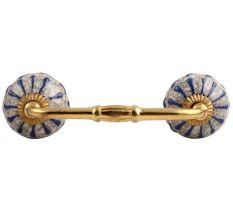 Blue Wheel Crackle Ceramic Bridge Handle