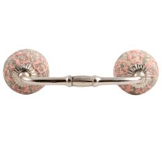 Pink Floral Crackle Ceramic Bridge Handles