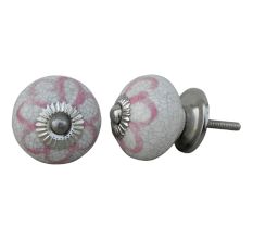 Pink Sunflower Crackle Ceramic Drawer Knob Online