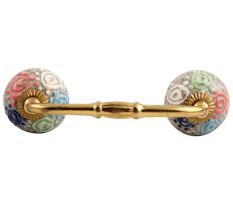 Mixed Crackle Ceramic Bridge Handle