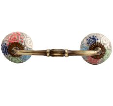 Mixed Crackle Ceramic Bridge Handle