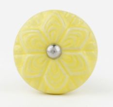 Yellow Wheel Flower Knob