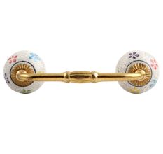 Mixed Floral Crackle Ceramic Bridge Handle
