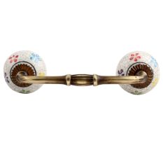 Mixed Floral Crackle Ceramic Bridge Handle