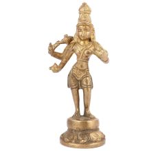 Brass Pot With Tribal Art Engraving In Centre