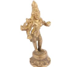 Brass Pot With Tribal Art Engraving In Centre