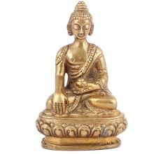 Brass Buddha Sitting With  Medicine Bowl