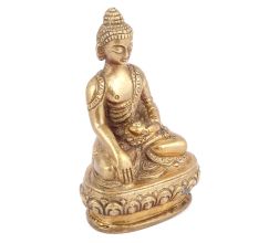 Brass Buddha Sitting With  Medicine Bowl