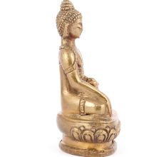 Brass Buddha Sitting With  Medicine Bowl