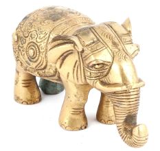 Brass Elephant Figurine Trunk Downwards