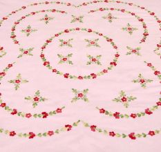 Pink Embrace  Double Cotton Red Petals Floral Design Bedsheet With Two Matching Pillow Covers