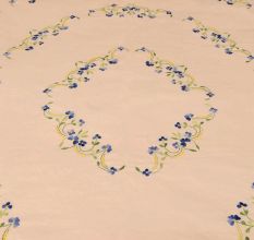 Sun Tan Cotton  Blue Petals Floral Double Bedsheet With Two Matching Pillow Covers