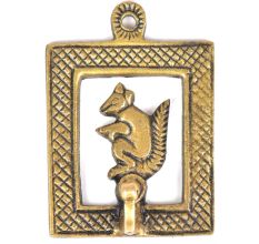 Brass Squirrel Framed Single Wall Hook