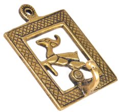 Brass Deer Framed Single Wall Hook