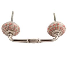Peach Crackle Wheel Dresser Ceramic Bridge Handle