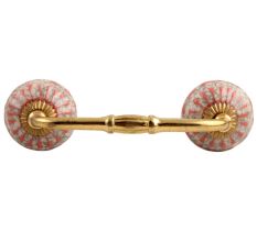 Peach Crackle Wheel Dresser Ceramic Bridge Handle