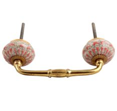 Peach Crackle Wheel Dresser Ceramic Bridge Handle