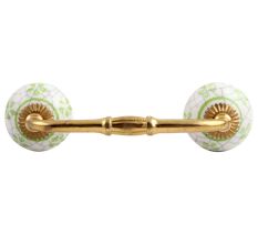 Lime Floral Crackle Ceramic Bridge Handle