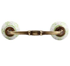 Lime Floral Crackle Ceramic Bridge Handle