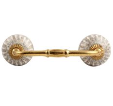 White Crackle Wheel Ceramic Bridge Handle