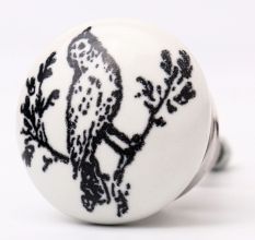 Black White Bird Knob