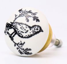 Black White Bird Knob