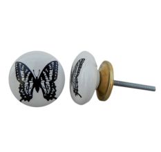 Black Butterfly Painted Knob