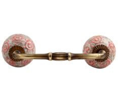 Pink Round Crackle Ceramic Bridge Handle