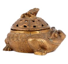 Bronze Feng Shui Jewellery Box With Tortoise On The Lid