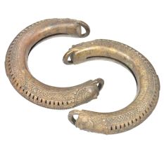 Brass Camel Anklet In Pair Engraved  Female Face