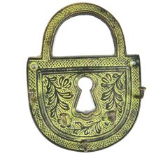 Bronze Decor Hooks Padlock Key Hooks with Patina