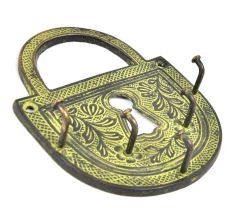 Bronze Decor Hooks Padlock Key Hooks with Patina