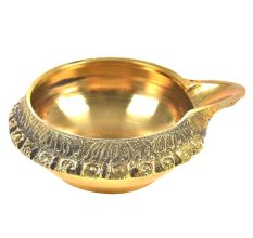 Hand Crafted Brass Kuber Diya 1 inch x 2.25 inch