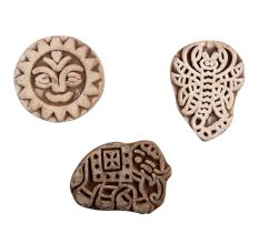 Set of 3 Piece New Mix Wooden Printing Block