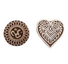 Set of 2 Piece New Mix Wooden Printing Block
