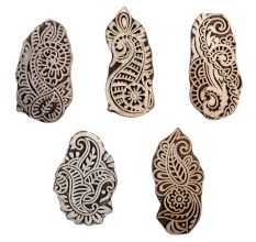 Set of 5 Piece New Mix Wooden Printing Block