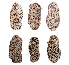 Set of 6 Piece New Mix Wooden Printing Block