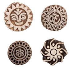 Set of 4 Piece New Mix Wooden Printing Block