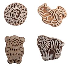 Set of 4 Piece New Mix Wooden Printing Block