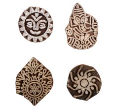 Set of 4 Piece New Mix Wooden Printing Block