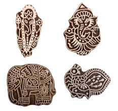 Set of 4 Piece New Mix Wooden Printing Block