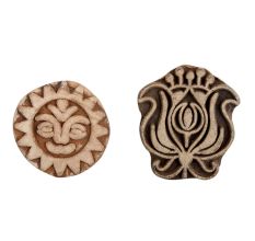 Set of 2 Piece New Mix Wooden Printing Block
