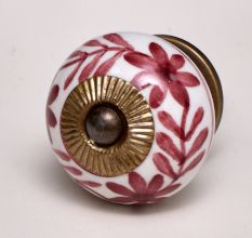 Maroon Flower Knob
