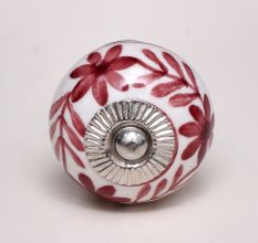 Maroon Flower Knob