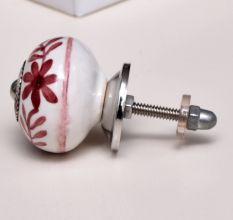 Maroon Flower Knob