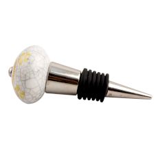 Yellow Floral Crackle Ceramic Wine Stopper