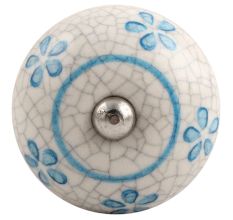 Turquoise Floral Crackle Ceramic Wine Stopper