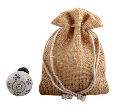 Purple Floral Crackle Ceramic Wine Stopper