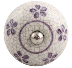 Purple Floral Crackle Ceramic Wine Stopper